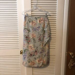 100% silk floral wrap skirt